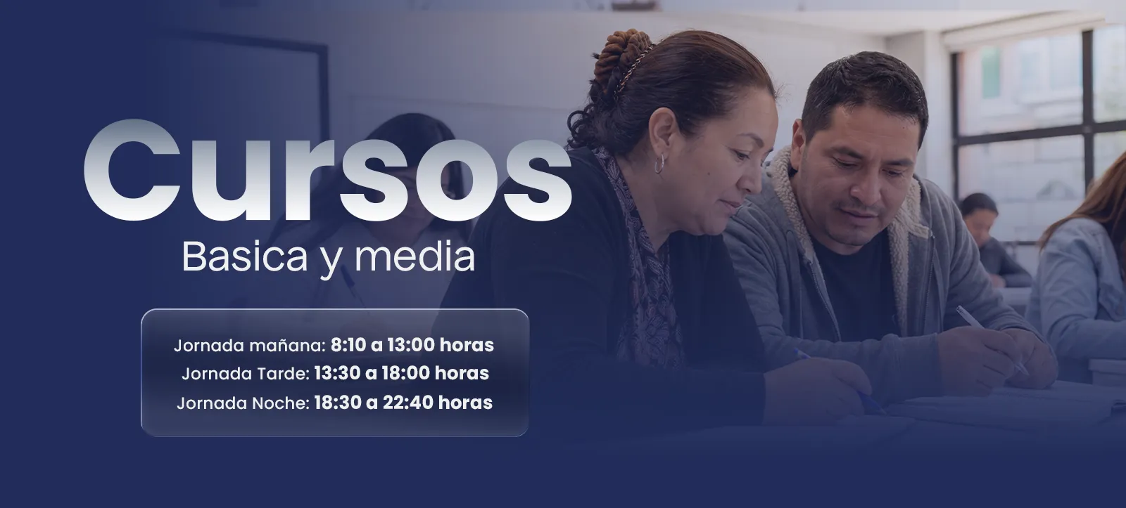 Cursos de educación básica y media y sus jornadas